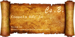 Csepela Béla névjegykártya