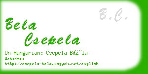 bela csepela business card